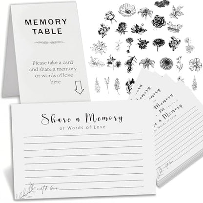 Share a Memory Cards – 30PCS Memory Card for Celebration of Life, Graduation, Wedding, Retirement, Going Away Party and Funeral Keepsake (4" x 6")