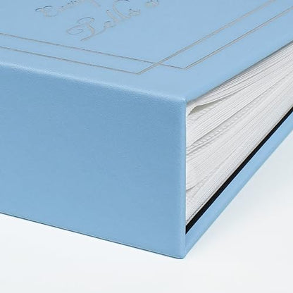 Photo Album 4x6 50 Photos Leather Cover Wedding Photo Albums Extra Large Capacity Picture Book with Beautiful Prints Presents for Wedding Baby Vacation Lightblue - color: Lightblue, size: 50 Pockets