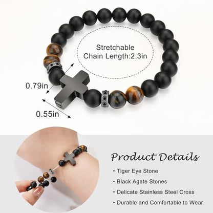 XIUDA Cremation Jewelry Cross Urn Bracelet for Ashes for Women Men Memorial Urn Jewelry Ash Bracelet Locket Holder Bangle Link - style: Cross