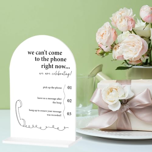 Audio Guestbook Sign Photo Guestbook Sign for Wedding Engagement Bridal Shower Party Acrylic sign for Table Desk - color: come to the phone