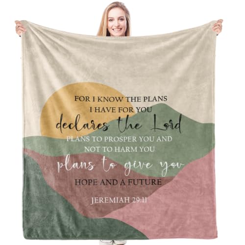 HIWX Boho Mountain Christian Religious Throw Blanket 50x60 Inches - color: Give 1, size: 50“L x 60”W