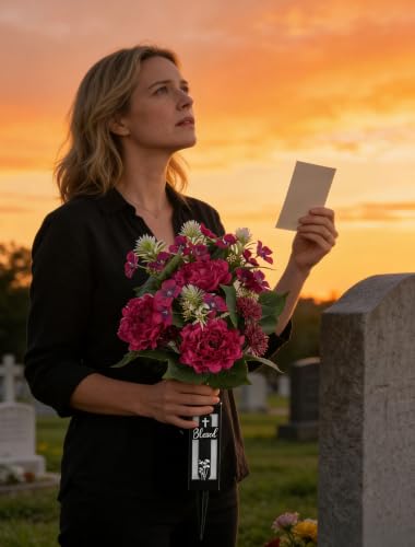 Artificial Cemetery Flowers for Grave: with Vase, 2 Pcs, Hot Pink - color: Hot Pink
