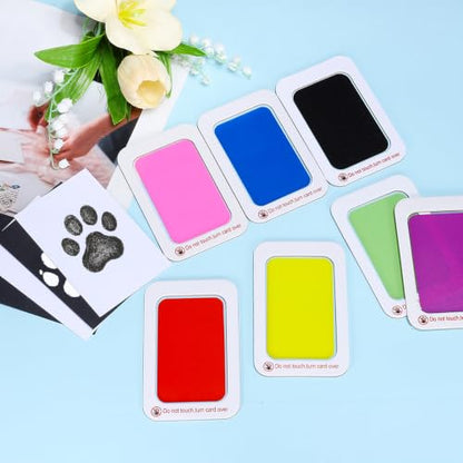 2 Set Paw Print Kit 5.7"x4.1" Paw Print Impression Black | Clean Touch Pet Noses Ink Pads Pet Memorial Keepsake Intended for Dogs/Cats/Footprint/Handprint - color: Black