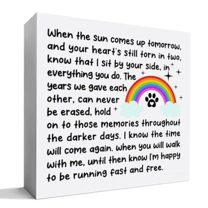 Sympathy Gift for Loss of Pet, Memorial Bereavement Gifts for Loss of Dog Cat Pet Owner Condolence in Loving Memory Gifts, Remembrance Desk Decor