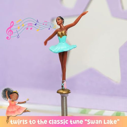 Giggle & Honey® Musical Ballerina Jewelry Box for Girls | Music Boxes for Little Girls, Toddler Jewelry Box for 4 Year Old Kids, Toys for Toddlers, Birthday Gifts for Kids 5-9 Years - style: Little Queen