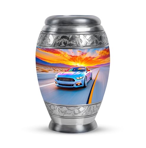 Car Decorative Urns for Human Ashes Adult Man - Blue Urn for Male & Female - Cloud Small Keepsake Urn for Human Ashes for Men - Sunset Mini Urns for Mom and Dad 3 Inch - color: Car-5, size: 3-inch