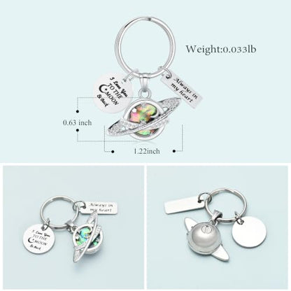 Imrsanl Saturn Urn Necklace Cremation Jewelry for Women Men - color: Keychain-Silver