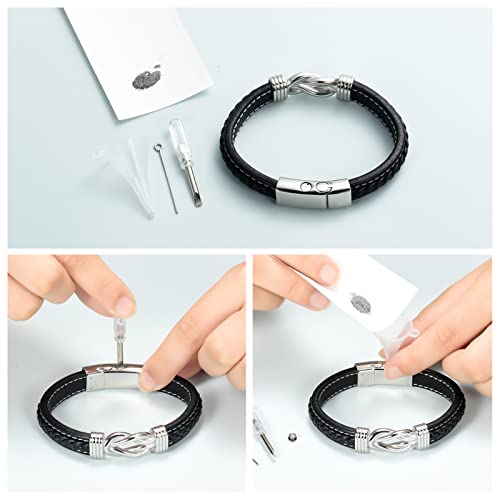 shajwo Infinity Cremation Bracelet for Ashes for Men - color: Silver-24cm