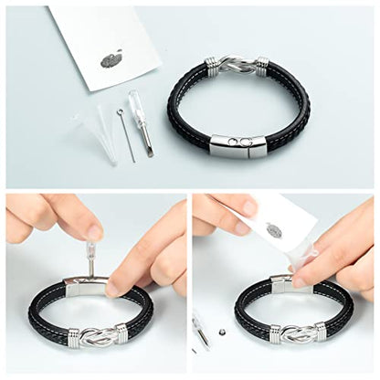 shajwo Infinity Cremation Bracelet for Ashes for Men - color: Silver-24cm