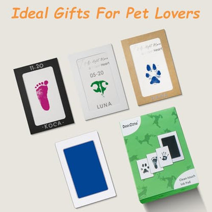 DeerZone Inkless Paw Print Kit,Dog Paw Print Kit,Dog Nose Print Kit - color: Colors, size: Small-Medium 4 Pack