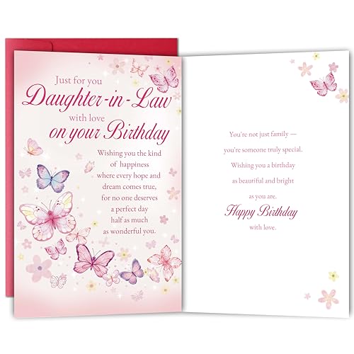 Funny & Heartfelt Birthday Card for Daughter-in-Law - Wonderful Greetings from Mother-in-Law, Birthday Wishes for Family - color: Daughter-in-Law