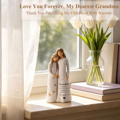 Gifts for Grandma, Grandma Birthday Gifts from Granddaughter | 5.5" Resin Hand-Painted Angel Figurine for Nana GiGi,Sentimental Nana Gift for Mother's Day,Christmas,Grandparents Day - style: Grandma
