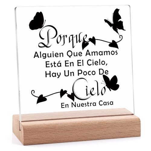 Sympathy Gift Memorial Acrylic Plaque with Stand Sympathy Gifts for Loss for Friends Family Coworker Remembrance Condolence Grieving Keepsake Clear Desk Decorative Sign In Loving Memory Gift