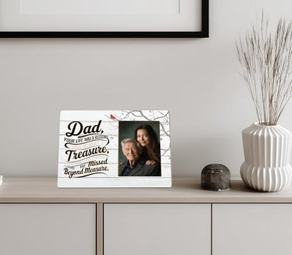 Memorial Gifts for Loss of Dad,Sympathy Gifts for Loss of Father,Loss of Dad Gift Fits 4x6 In - color: Red