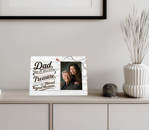 Memorial Gifts for Loss of Dad,Sympathy Gifts for Loss of Father,Loss of Dad Gift Fits 4x6 In - color: Red
