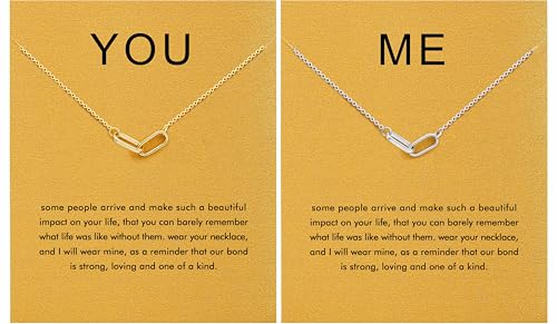 Baydurcan Pendant Necklace for Women Friends Sister Birthday Christmas Gift | Silver Evil Eye Ankh Mary Friendship Dragonfly Hummingbird Snake Turtle Pendant Necklace for Her Just Because Gifts - style: You & Me