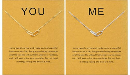 Baydurcan Pendant Necklace for Women Friends Sister Birthday Christmas Gift | Silver Evil Eye Ankh Mary Friendship Dragonfly Hummingbird Snake Turtle Pendant Necklace for Her Just Because Gifts - style: You & Me