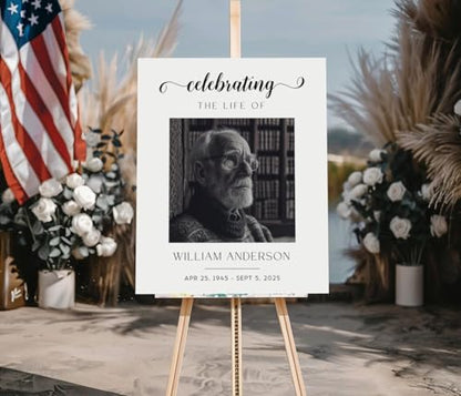 Funeral Welcome Sign, Celebration of Life Signs, Sign For Memorial #2 - color: Version #1