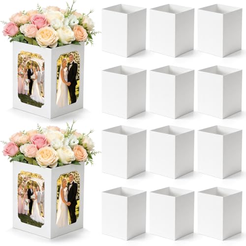 15 Pack White Photo Centerpieces for Table 4x6 5x7 Picture Display - color: White