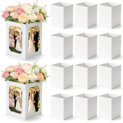 15 Pack White Photo Centerpieces for Table 4x6 5x7 Picture Display - color: White
