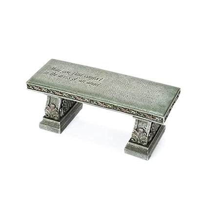 Joseph's Studio by Roman, 15" Memorial Bench with Verse Inscribed on Top, Resin, Small