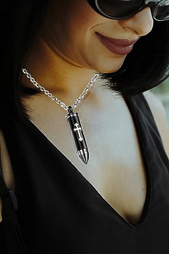 Celtic Cross Bullet Urn Necklaces for Ashes Cremation Jewelry Keepsake Memorial Pendant - style: Son