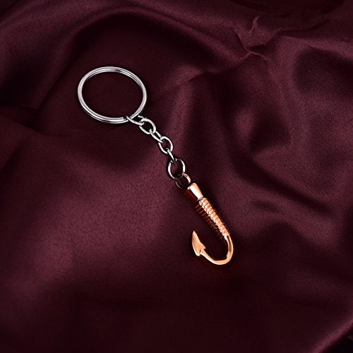 Cremation Pendant Fish Hook Memorial Keepsake Funnel Jewelry Urn Keychain for Ashes, Rose Gold - color: Rose Gold
