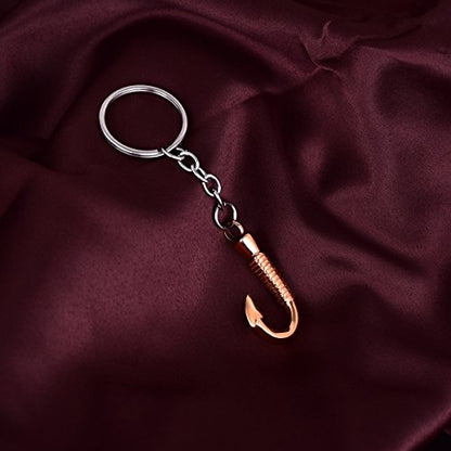 Cremation Pendant Fish Hook Memorial Keepsake Funnel Jewelry Urn Keychain for Ashes, Rose Gold - color: Rose Gold