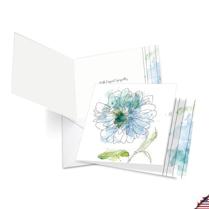 The Best Card Company - 12 Sympathy Note Cards with Envelopes - Loving Flower Bereavement (4 Designs, 3 Each) - Basic Blooms AMQ4627SMG-B3x4 - style: Basic Blooms
