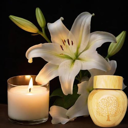 Mini Scattering Urns for Human Ashes, 2.1''x2.6'' Biodegradable Tubes with Tree of Life Pattern Engraved (Set of 2) - size: Mini,2.1''x2.5'',2 Pcs