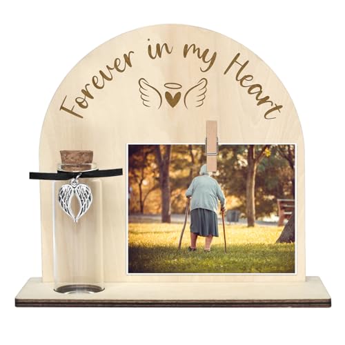 Personalized Loss of Loved One Photo Frame Memorial，Custom lock of Hair Keepsake Jar,Remembrance Bereavement Sympathy Gift for Lost Mom, Dad， Friends, Sisters, Grandparents (Arch form) - style: Arch form