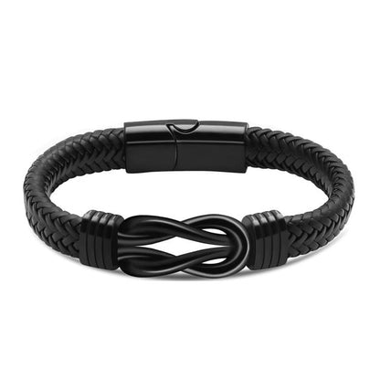 RIPFEVURN Urn Bracelet for Ashes for Women Men Infinity Knot Cremation Jewelry Leather Cuff Bangle Memorial Ashes Bracelet