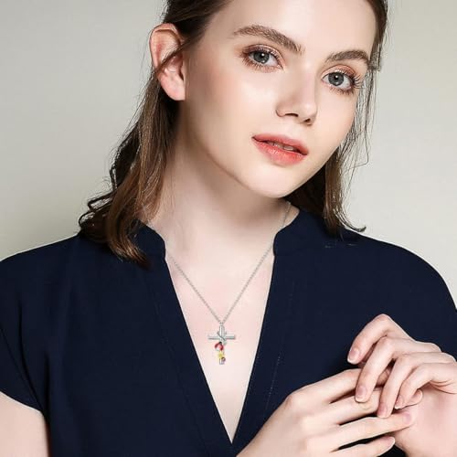 Cross Urn Necklace for Ashes 925 Sterling Silver Cremation Jewelry with Funnel Filler Kit Ashes Necklace for Human Women Girl Pets - color: G_Ladybug Urn Necklace, style: Personalized