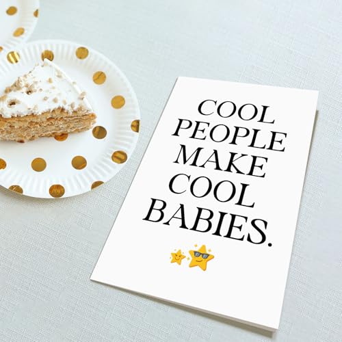 Obbyidk Baby Shower Card for New Parents, New Baby Congratulations Card for Couple, Pregnancy Gift for Expecting Mother Father, Cool People Make Cool Babies - color: Baby Shower