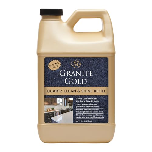 Granite Gold Quartz Clean & Shine Streak-Free Cleaner, Deeps Cleans and Polishes Quartz and Natural Stone Surfaces Including Silestone, LG, and More, 64 Fl Oz - size: 64 Fl Oz (Pack of 1)