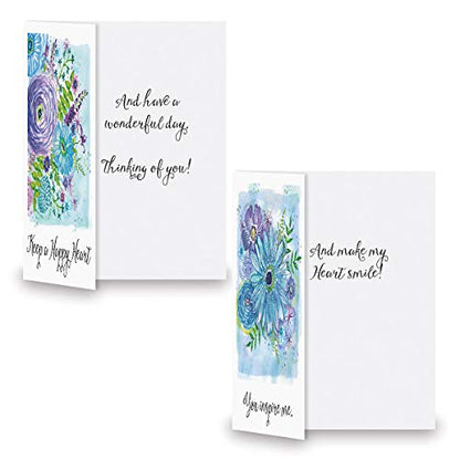 Current Happy Heart Thinking of You Cards with Envelopes - Assortment of 8 Greeting Cards, 4 Designs, Large 5" x 7" Thinking of You Cards for Women - style: Happy Heart