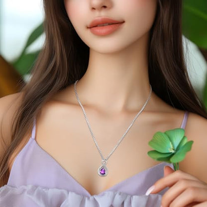Eusense Cremation Jewelry for Ashes Urn Necklace to Put Ashes In 925 Sterling Silver Memorial Pendant Tree of Life Infinity Urn Necklaces for Ashes Necklace for Women Men - style: F-Infinity Urn-02-Feb.-Amethyst