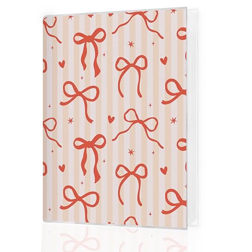 Coquette Red Bow Photo Album 4x6 Hold 36 Photos, Preppy Girly Aesthetic Small Photo Album Picture Memory Book Keepsake for Family Graduation Wedding Anniversary Travel Vacation - color: Red Bow