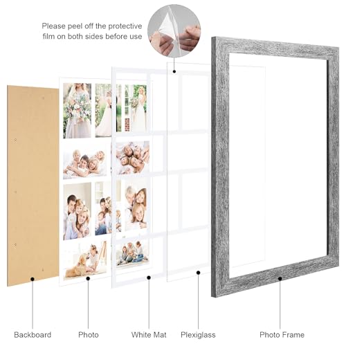 13x21 Collage Frame, 10 Open 4x6 Photo Frame Collage for Wall - color: Grey, size: 13x21 - (10 open4x6）