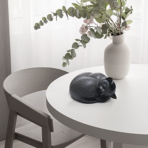 Pet Urns,Sleeping Resin Cremation Cat Urn, Cat Urns for Ashes, Small Animal Urn（Gray）… - color: Gray