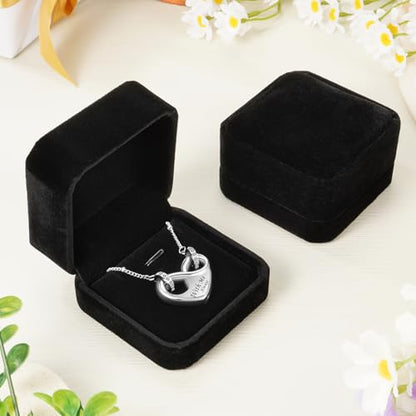 Dletay Infinity Cremation Urn Necklace for Ashes Heart Ash Necklace for Women Memorial Cremation Jewelry Ash Holder - color: Silver with box