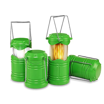 Lichamp 4 Pack LED Camping Lanterns Flame Lights, Green - color: Green
