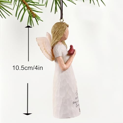 Angel Ornaments for Christmas Tree, Cardinal Ornament, Christmas Angel Tree Topper, Sculpted Hand-Painted Ornament - style: christmas tree angel