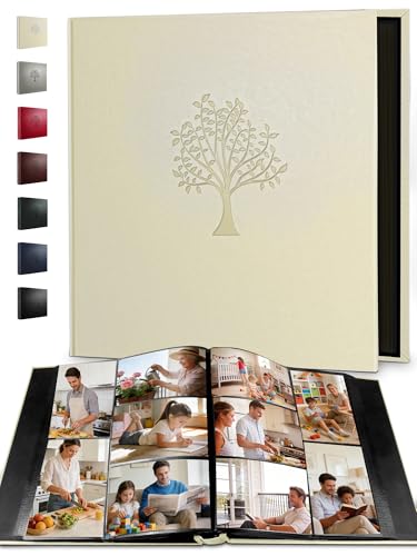 Photo Album 4x6 600 Pockets Photos, Large Capacity Leather Cover Photo Book | Slip-In Horizontal & Vertical Pockets Acid-Free Waterproof Picture Albums Great for Family Baby Wedding Holiday & Anniversary - color: Ivory