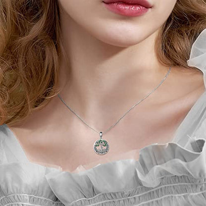 Sterling Silver Tree of Life Urn Necklace for Ashes Owl Necklace Pendant Charm for Women Memorial Gifts Keepsake Always in My Heart Memory Necklace Jewelry - style: Green Celtic Tree of Life