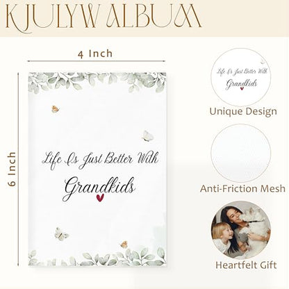 Grandparents Gifts Photo Album 4x6, Grandma Grandpa Gifts from Grandkids, Life Is Just Better with Grandkids Small Memory Photo Album Book for 18 Pockets Hold 36 Pictures - color: For Grandkids