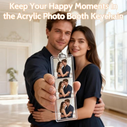 Acrylic Photo Keychain Bulk Set - Double Sided Picture Frame Keychain Holder - size: 1 x 3 Inch