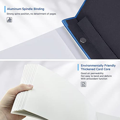 Popotop Large Photo Album Self Adhesive 4x6 5x7 8x10 Scrapbook Album DIY Picture Book,Gifts for Mom,Family Baby and Wedding,with Metal Pen and Plastic Board - color: Blue, size: 11.5"x10.6"60pages