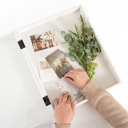 Muzilife 16x20 Shadow Box Wood Picture Frame, 2.16 Deep, Real Glass, White - color: White, size: 16x20