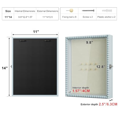 SZQINJI Shadow Box Frame 11x14 Deep Diamond Shape Display Cases, Blue - color: Blue, size: 11x14